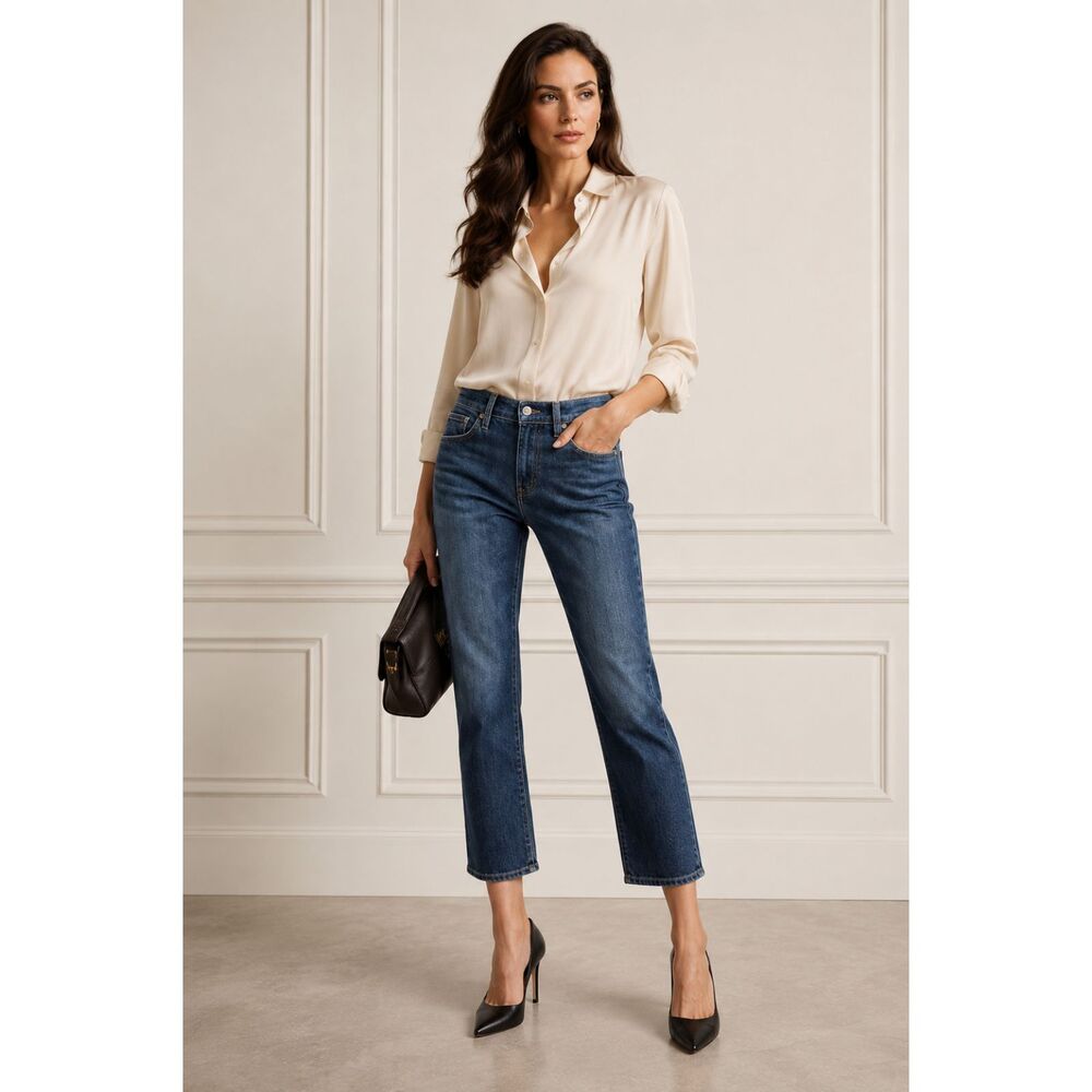 AG Adriano Goldschmied The Tomboy Crop Jeans Size 29 Relaxed Straight Leg